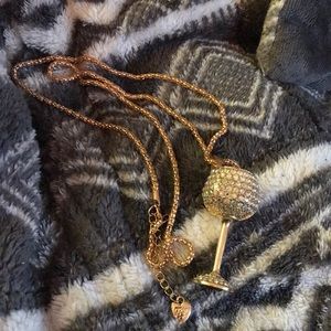Betsy Johnson wineglass necklace
